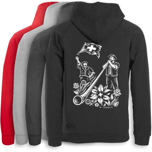 Hooded jacket Alphorn & flag waver unisex