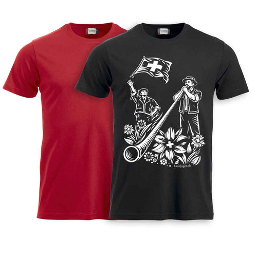T-shirt Alphorn & flag-waving children