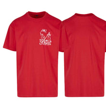 Charger l'image dans la galerie, Oversize T-Shirt Alphorn &amp; Fahnenschwinger, Rot, Brust
