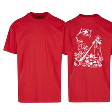 Charger l'image dans la galerie, Oversize T-Shirt Alphorn &amp; Fahnenschwinger, Rot, Rücken
