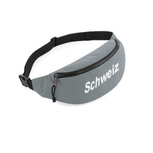 Carica l&#39;immagine nel visualizzatore di Gallery, Bauchtasche Grau mit Text Schweiz

