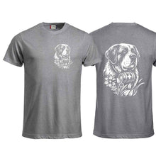 Lade das Bild in den Galerie-Viewer, Bernhardiner-T-Shirt, Grau, Brust klein &amp; Rücken gross
