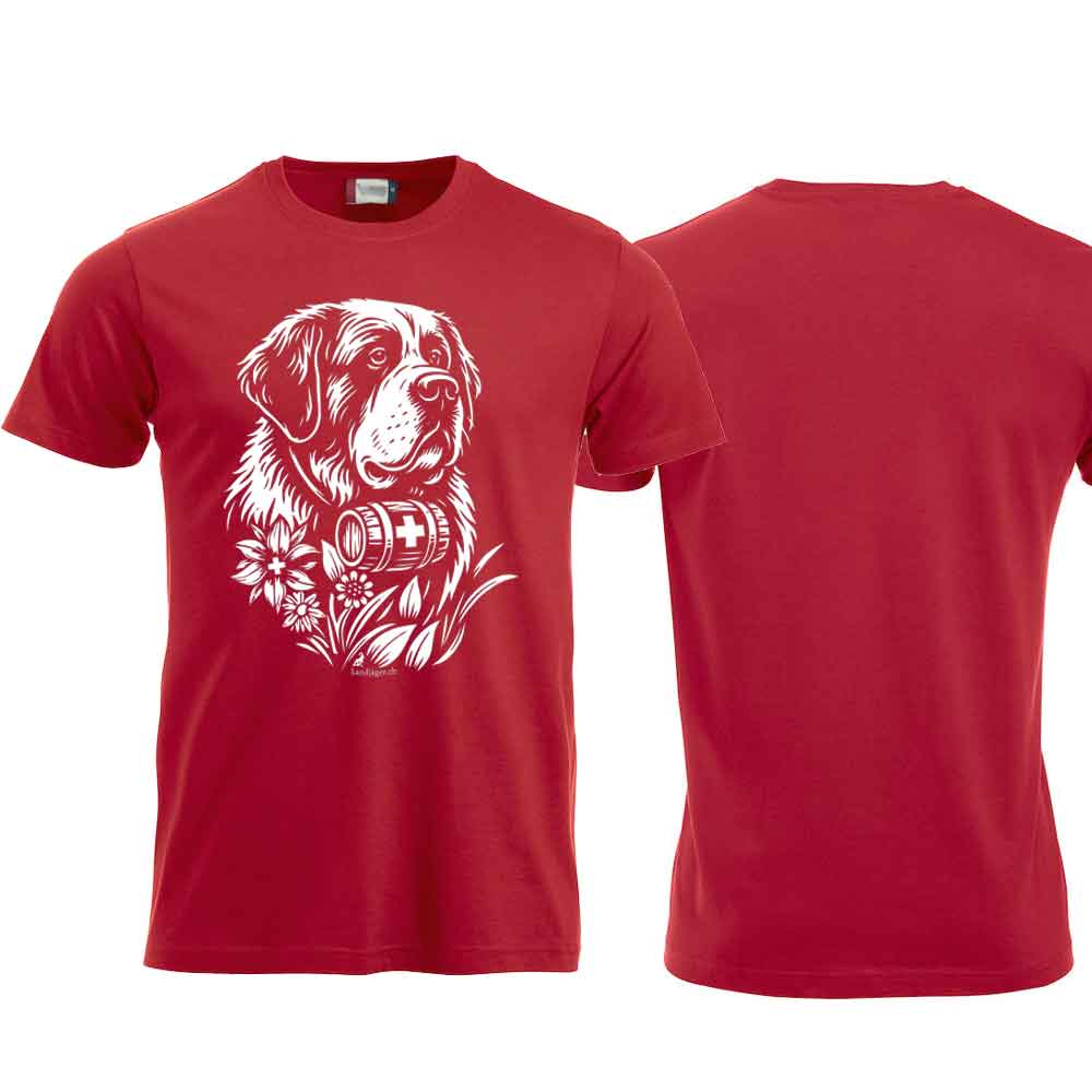 Bernhardiner-T-Shirt, Rot, Brust gross