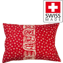 Load image into Gallery viewer, Bettwäsche Kissen Rot Scherenschnitt Swiss Made
