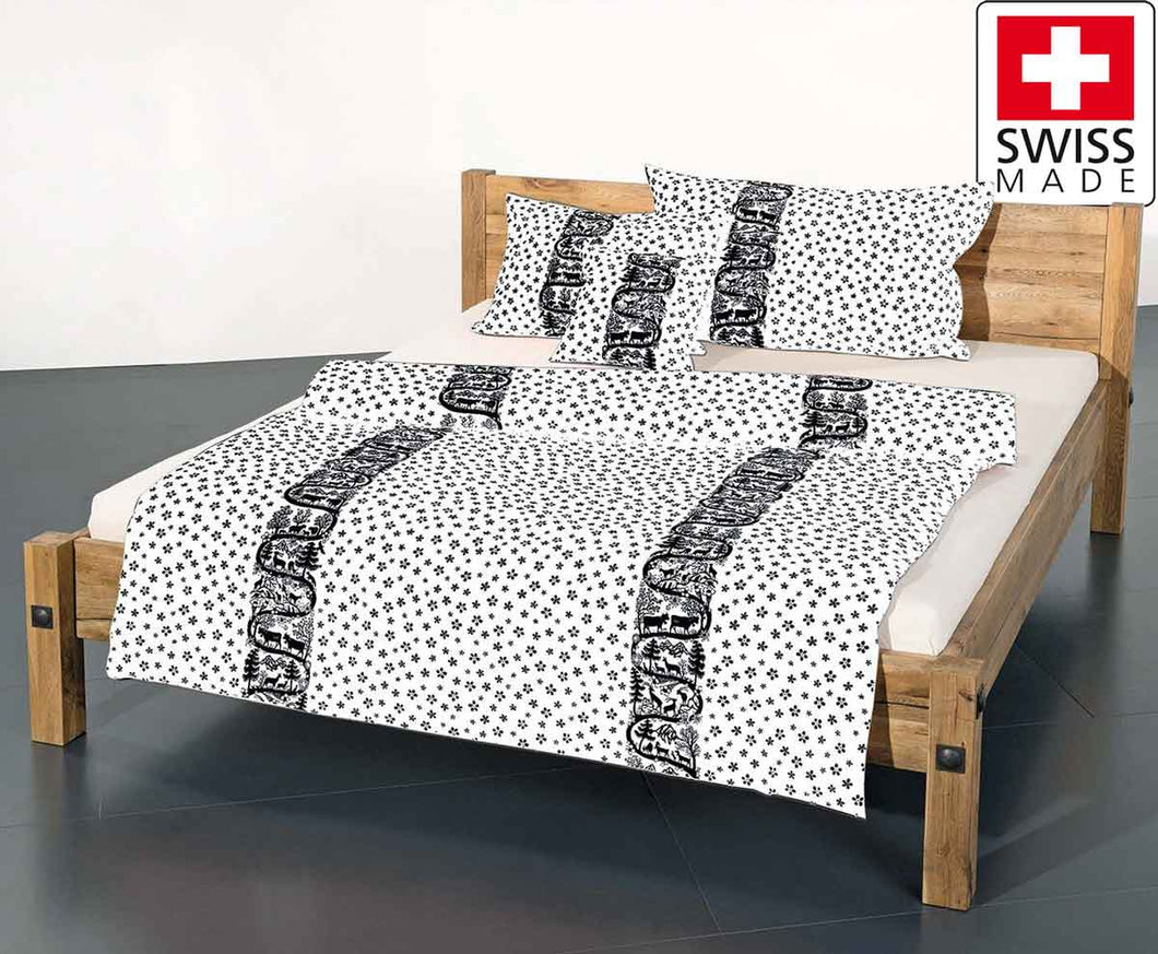 Bettwaesche Swiss made Duvet Scherenschnitt Weiss