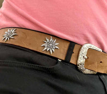 Load image into Gallery viewer, Leather belt Edelweiss Swiss Made
