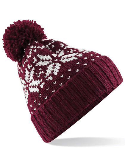 Fair Isle Snowstar® Beanie Burgundy