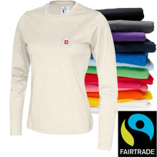 Charger l&#39;image dans la galerie, Damen T-Shirt Langarm in 14 Farben, Fairtrade Zertifiziert.
