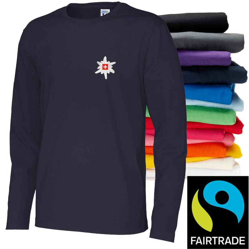 Herren T-Shirt Langarm in 14 Farben, Fairtrade Zertifiziert.