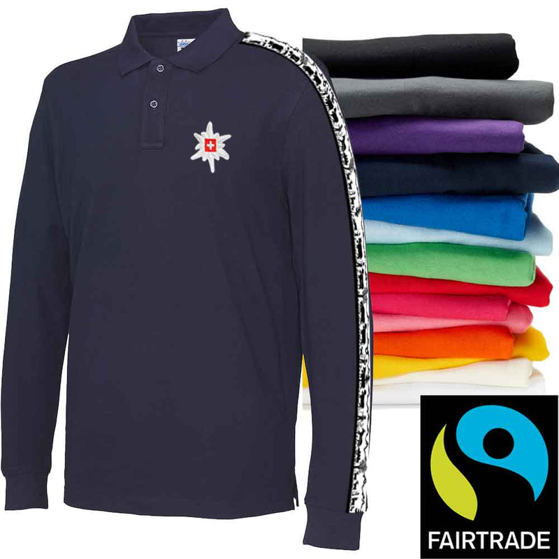 Langarm Polo in 14 Farben, Fairtrade