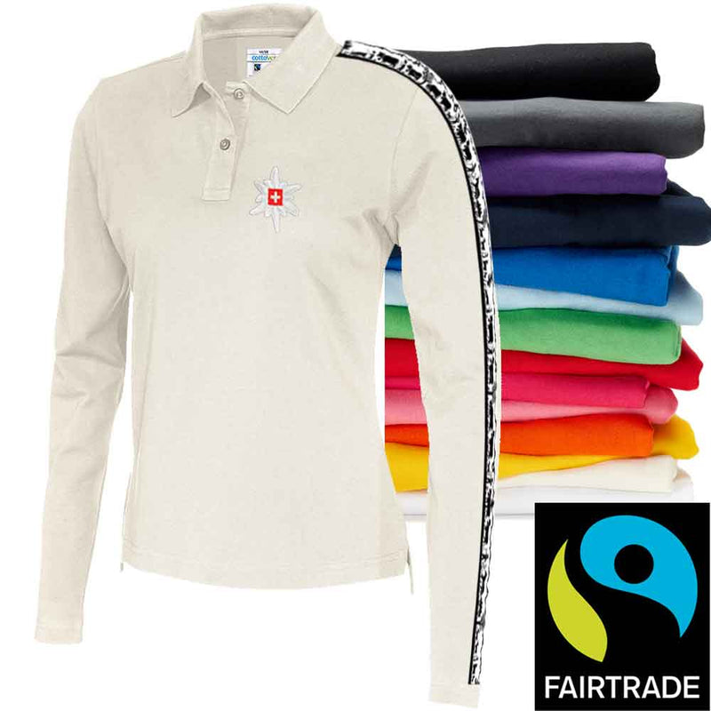 Langarm Polo Damen in 14 Farben, Fairtrade
