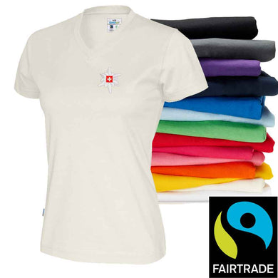 Ladies V-neck T-shirt organic fair trade