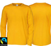 Load image into Gallery viewer, Herren T-Shirt Langarm Gelb, Fairtrade Zertifiziert.
