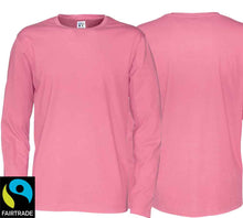 Lade das Bild in den Galerie-Viewer, Herren T-Shirt Langarm Pink, Fairtrade Zertifiziert.
