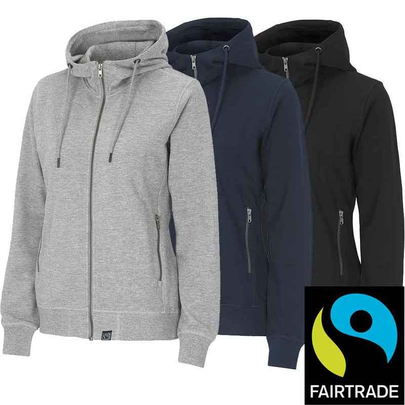 Kapuzenjacke Damen in schwerer Qualität in 3 Farben, Fairtrade