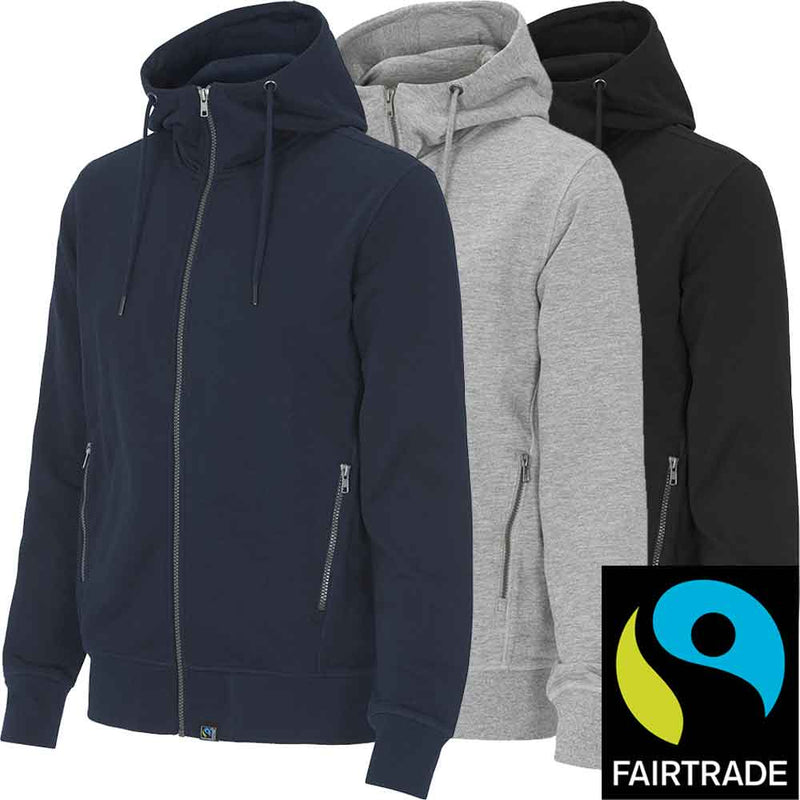 Kapuzenjacke in schwerer Qualität in 3 Farben, Fairtrade