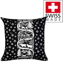 Load image into Gallery viewer, Dekokissen Scherenschnitt Swiss Made Schwarz
