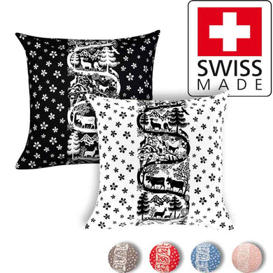 Silhouette decorative cushion Alpine view