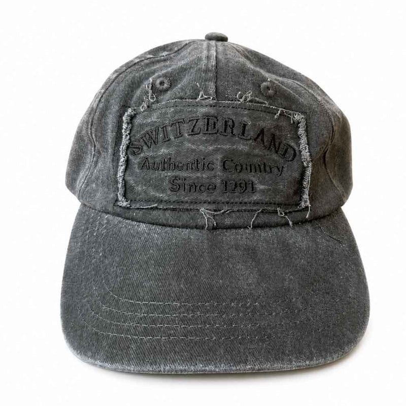 Cappellino Swiss grigio scuro in stile vintage