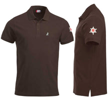 Lade das Bild in den Galerie-Viewer, Polo Dunkelmocca mit Logo und Edelweiss
