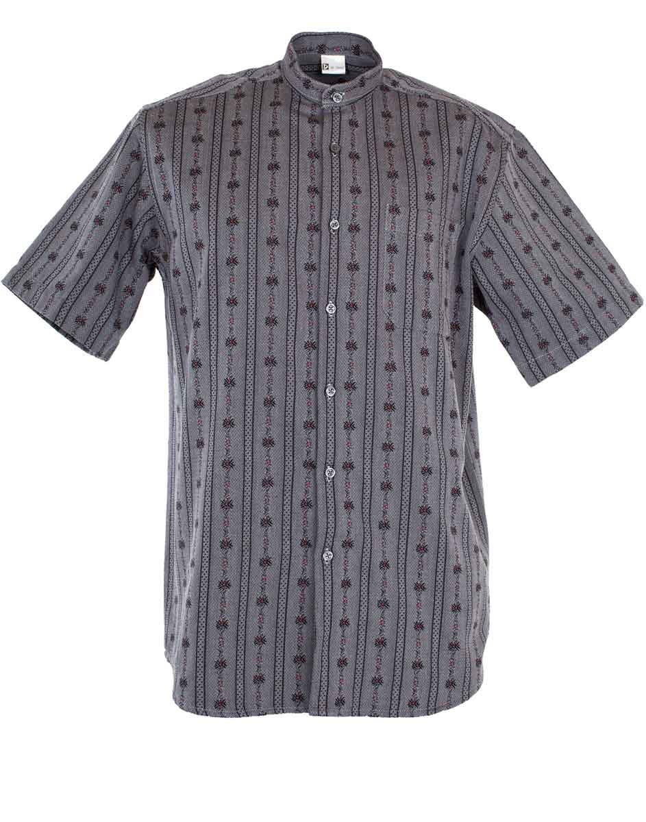 Camicia Edelweiss con collo alto e manica corta