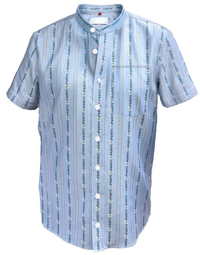 Edelweiss shirt stand up collar short sleeve