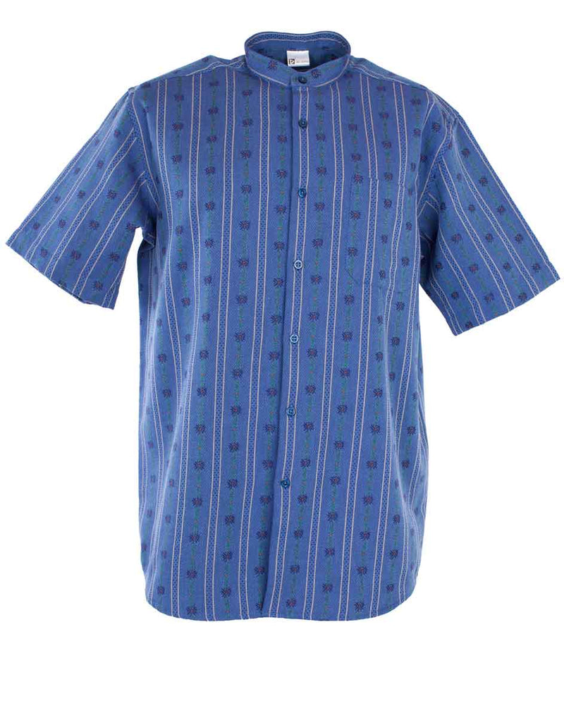 Edelweiss Hemd Stehkragen Kurzarm 100% Baumwolle