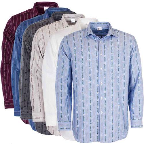 Camicia Edelweiss con colletto a maniche lunghe 100% cotone