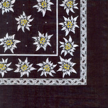 Lade das Bild in den Galerie-Viewer, Edelweiss Kopftuch Schwarz 78cm
