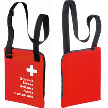 Load image into Gallery viewer, Eventtasche mit Schweizerkreuz Text Pass Design
