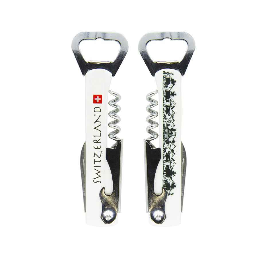 Flaschen-/Dosenöffner mit Messer im Scherenschnittdesign