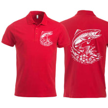Charger l'image dans la galerie, Polo mit Fisch (Forelle), rot, Brust &amp; Rücken
