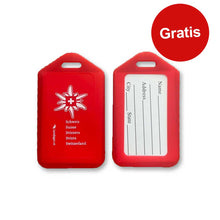 Lade das Bild in den Galerie-Viewer, Gratis Gepäcketikette Edelweiss mit Schweizerkreuz
