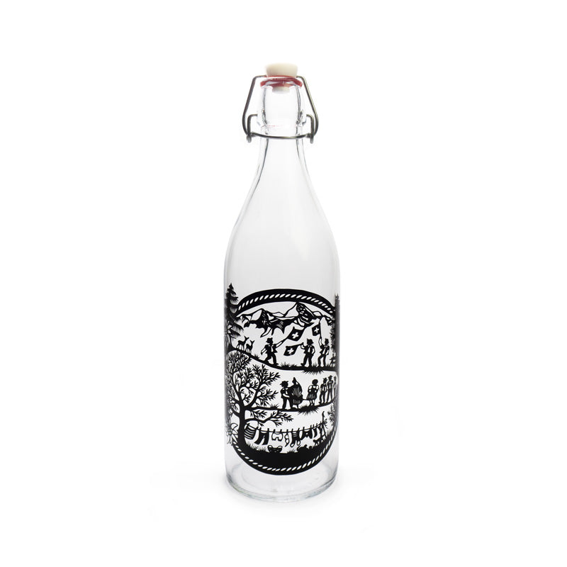 Glasflasche 1L SWISS TRADITION Esther gerber