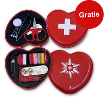 Load image into Gallery viewer, Edelweiss travel sewing kit with Swiss cross
