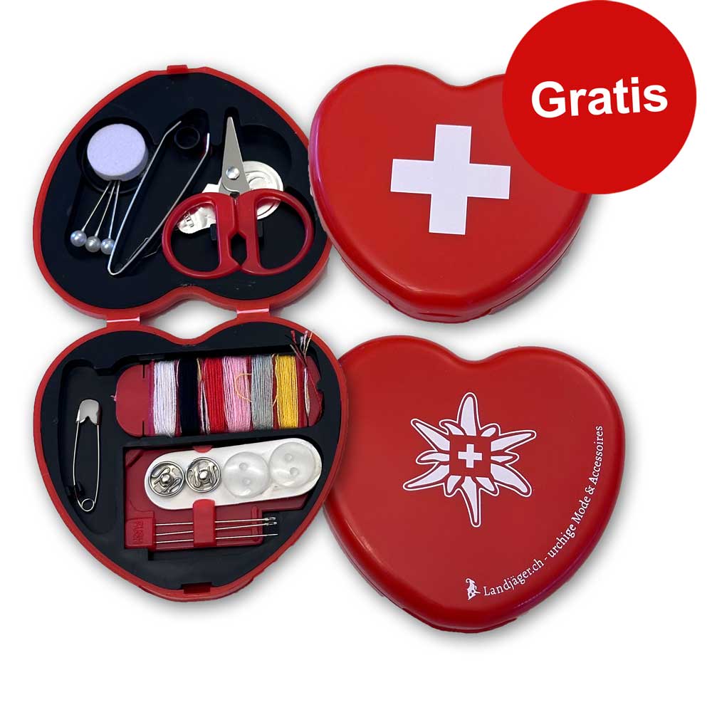 Edelweiss travel sewing kit with Swiss cross