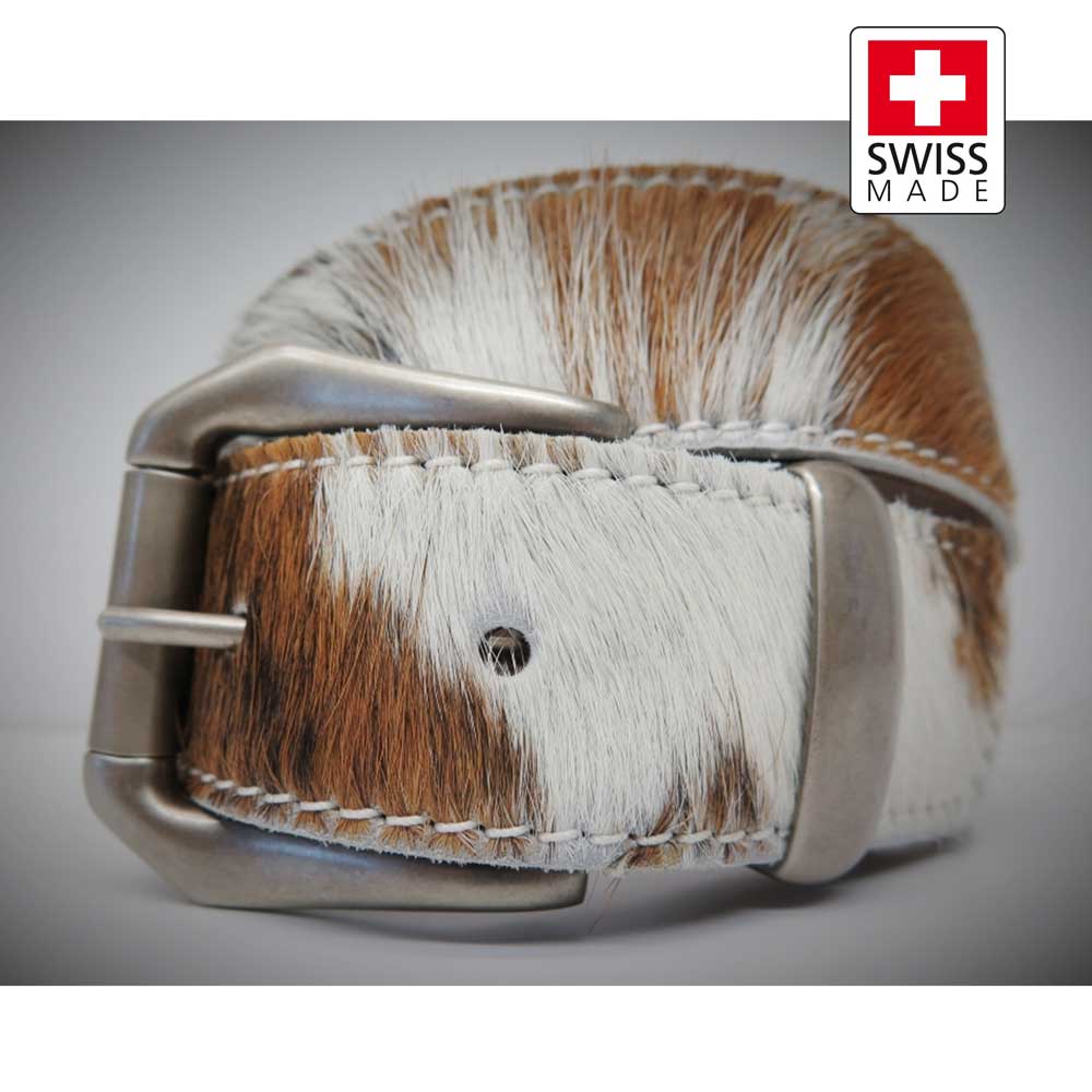 Gürtel mit echtem Kuhfell