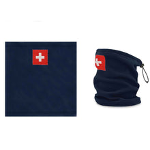 Carica l&#39;immagine nel visualizzatore di Gallery, Halswärmer / Nackenwärmer in Navy, Schweizerkreuz
