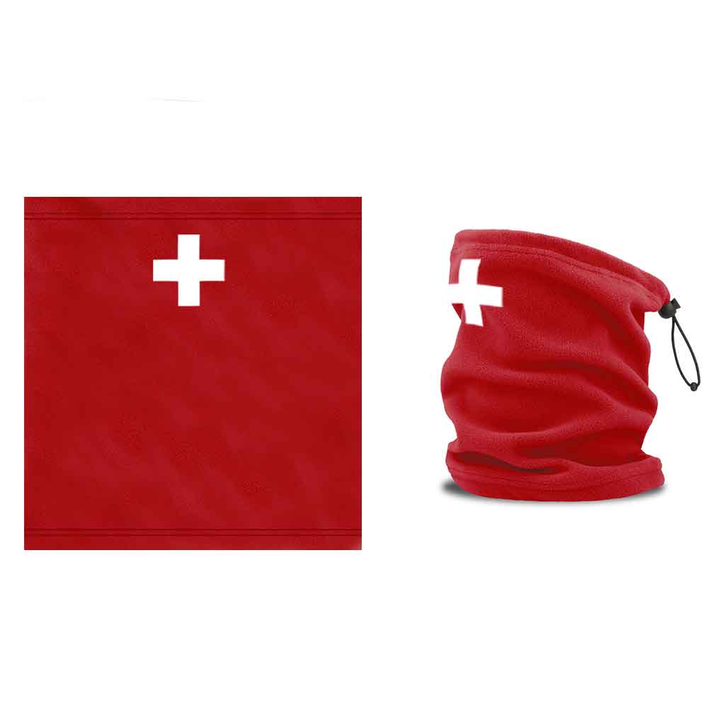 Halswärmer / Nackenwärmer in Rot, Schweizerkreuz