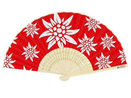 Ventaglio a mano Edelweiss rosso