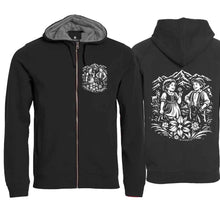 Charger l'image dans la galerie, Kapuzenjacke Heidi &amp; Peter, Schwarz, Brust &amp; Rücken
