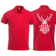 Lade das Bild in den Galerie-Viewer, Polo mit Hirsch, Rot, Rücken gross
