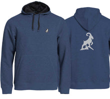 Load image into Gallery viewer, Hoodie Blaumeliert mit Logo
