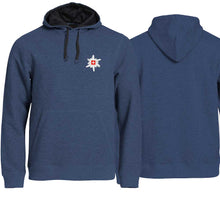 Load image into Gallery viewer, Hoodie Blaumeliert mit Edelweiss
