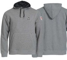 Lade das Bild in den Galerie-Viewer, Hoodie Graumeliert mit Logo und Edelweiss

