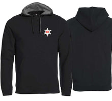 Lade das Bild in den Galerie-Viewer, Hoodie Schwarz mit Edelweiss Brust

