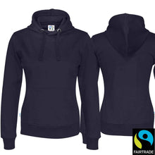 Charger l&#39;image dans la galerie, Hoodie Women Bio-Fair Navy Fairtrade
