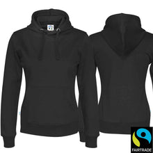 Carica l&#39;immagine nel visualizzatore di Gallery, Hoodie Women Bio-Fair Schwarz Fairtrade
