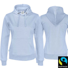 Lade das Bild in den Galerie-Viewer, Hoodie Women Bio-Fair Sky Blue Fairtrade
