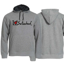 Lade das Bild in den Galerie-Viewer, Hoodie Grau I Love Switzerland
